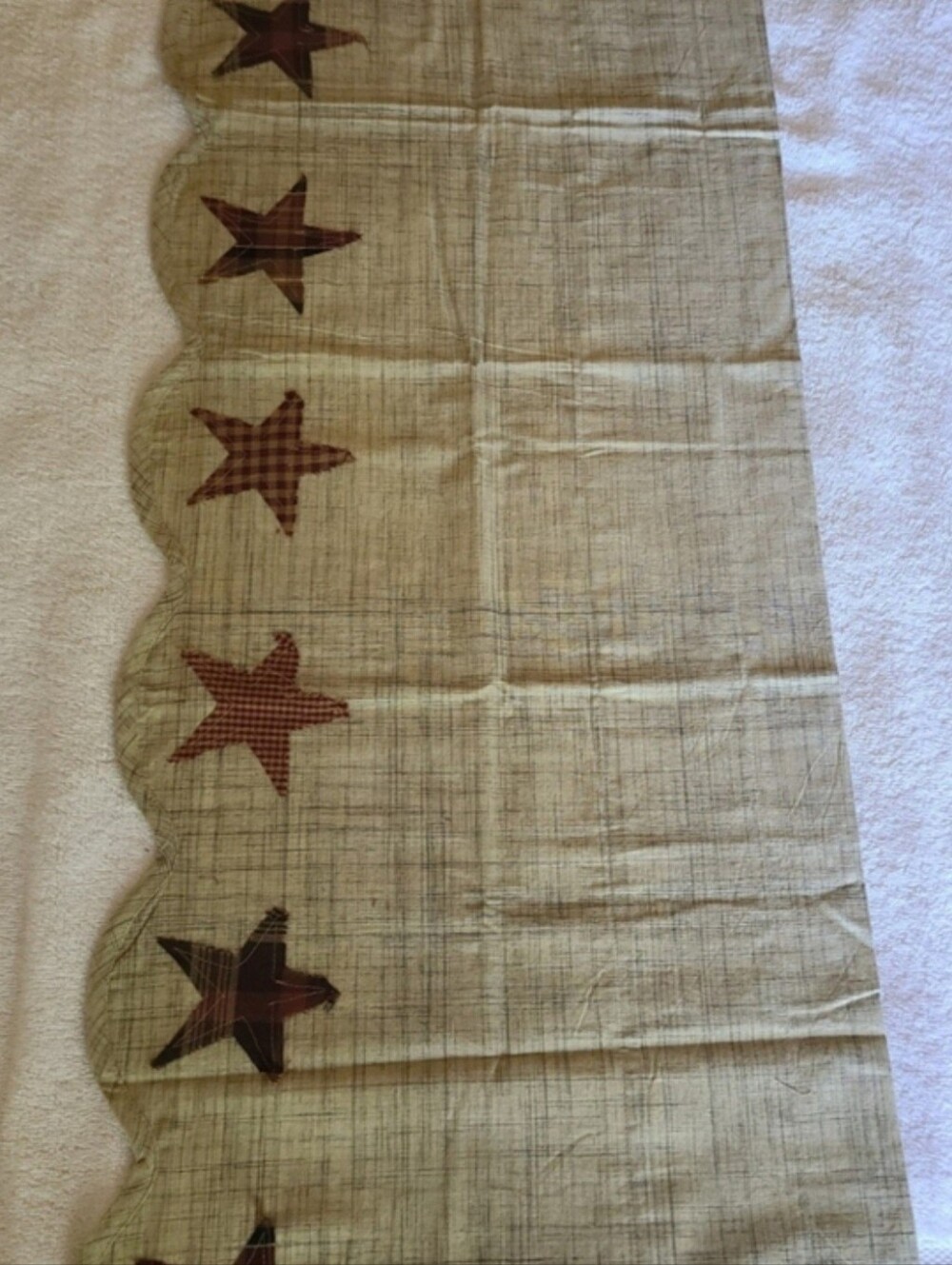 WINDOW VALANCE Country Star Western Primitive CURTAIN VALANCE